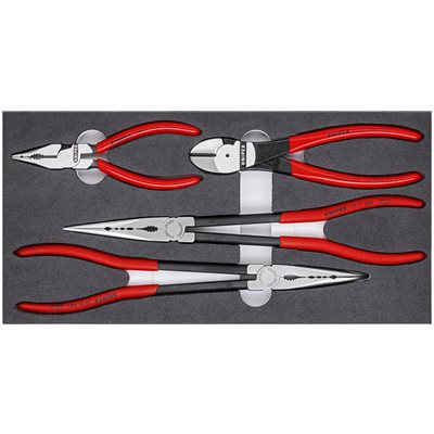 4 pieces automative pliers set in foam tray