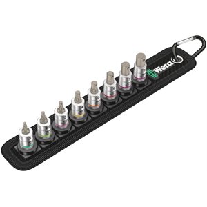 Belt A 2 Jeu de douille-embouts Zyklop 1 / 4" pour vis six pans creux avec fonction retenue 8 pièces.