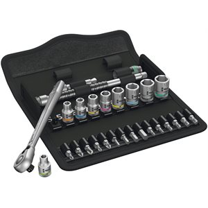 Zyklop Metal Ratchet Set with switch lever 1 / 4" drive. metric. 28 pieces