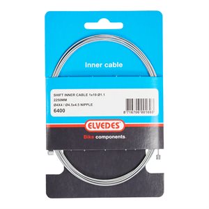 Cable de vitesses 2 250mm 1×19 acier galvanisé Ø1.1mm embouts Ø4×4 et embout en T Ø4.5×4.5