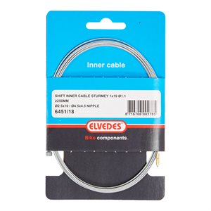 Cable de vitesse 2 250mm 1×19 acier galvanisé Ø1,1mm embouts Ø2,5×10 et embout en T Ø4,5×4,5