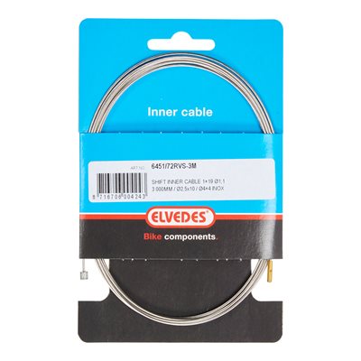 Cable de vitesse 3 000mm 1×19 acier inoxydable Ø1.1mm embouts Ø2.5×10 et embout en T Ø4×4