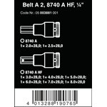 Belt A 2 Jeu de douille-embouts Zyklop 1 / 4" pour vis six pans creux avec fonction retenue 8 pièces.