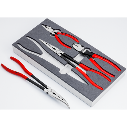 4 pieces automative pliers set in foam tray