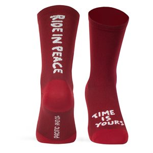 Pacific & Co. Knitted RIDE IN PEACE Wine Socks L / XL